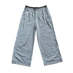 Athleta white & black stripe wide-leg pants size 8